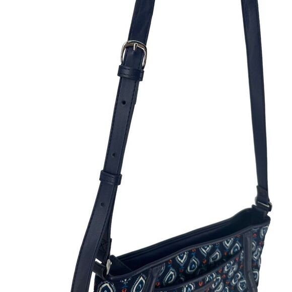 Vera Bradley Marrakesh Motifs Trapeze Crossbody Navy Blue Bohemian Quilted Purse - Picture 5 of 9